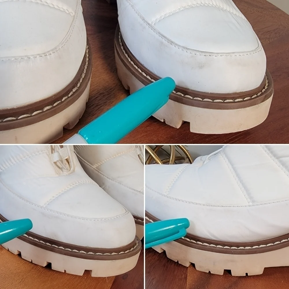 Blondo Daisy White Quilted Waterproof Ankle Boots Size 10